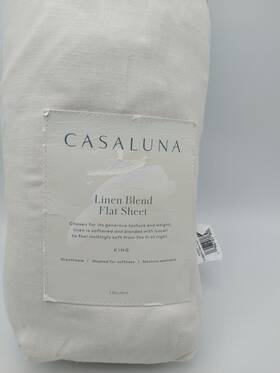 Casaluna 196761800574 King Size Linen Blend Flat Sheet Natural Casaluna 196761800574 King Size Linen Blend Flat Sheet Natural