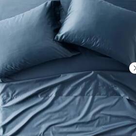Casaluna 198420090852 King 600 Thread Count Sateen Sheet Set Dark Mineral Blue - Casaluna 198420090852 King 600 Thread Count Sateen Sheet Set Dark Mineral Blue -
