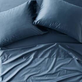 Casaluna 198420090890 Full 600 Thread Count Sateen Sheet Set Dark Mineral Blue - Casaluna 198420090890 Full 600 Thread Count Sateen Sheet Set Dark Mineral Blue -