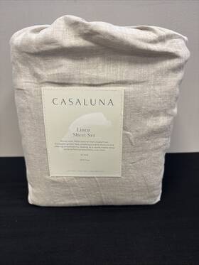 Casaluna 198420091699 King 100% Linen Sheet Set Natural -