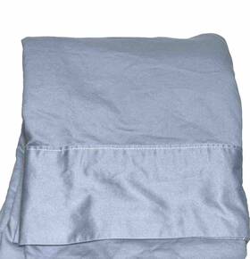 78785543 Casaluna Queen 100% Supima Cotton Flat Sheet Light Blue