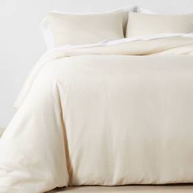 82866125 Casaluna 3pc Full/queen Lyocell Cotton Blend Duvet And Sham Set Cream -