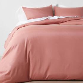 82866127 Casaluna 3pc King Lyocell Cotton Blend Duvet And Sham Set Rose -