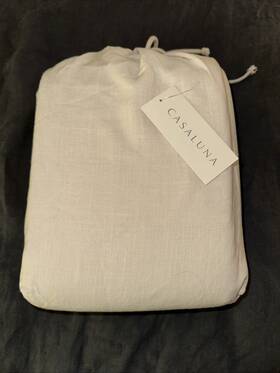 83775080 Casaluna Full Linen Blend Sheet Set Natural - 4 Pieces