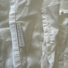 87685547 Casaluna Queen Linen Blend Flat Sheet White