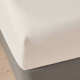 87685550 Casaluna Full Linen Blend Fitted Sheet Natural -