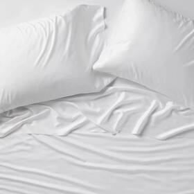91563744 Casaluna King 400 Thread Count Rayon From Bamboo Sheet Set White -