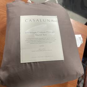 91900147 Casaluna King 400 Thread Count Percale Sheet Set Fig Brown - 91900147 Casaluna King 400 Thread Count Percale Sheet Set Fig Brown -