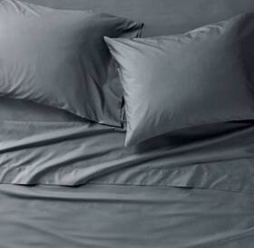91900187 Casaluna King 400 Thread Count Percale Sheet Set Mineral Blue - New