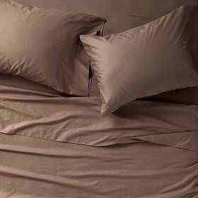 91900194 Casaluna Full 400 Thread Count Percale Sheet Set Fig Brown - 91900194 Casaluna Full 400 Thread Count Percale Sheet Set Fig Brown -