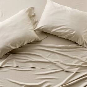 91900201 Casaluna King 400 Thread Count Rayon From Bamboo Sheet Set Light Olive Green