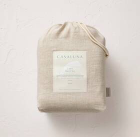 91900211 Casaluna Queen 100% Linen Sheet Set Natural