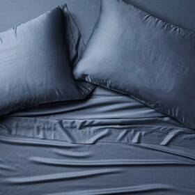 91900213 Casaluna California King 400 Thread Count Rayon From Bamboo Sheet Set Dark Mineral