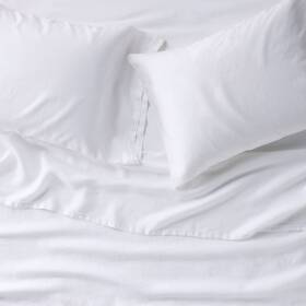 Casaluna 91900229 Full 100% Linen Sheet Set White -