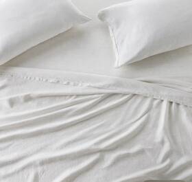 Casaluna 91900233 King 100% Linen Sheet Set Dark Gray Micro Stripe -
