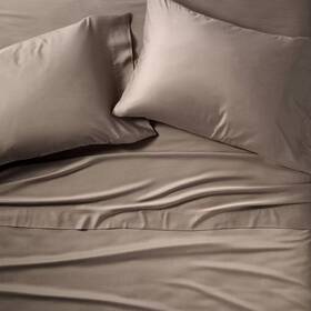 91900316 Casaluna Queen 400 Thread Count Rayon From Bamboo Sheet Set Fig Brown