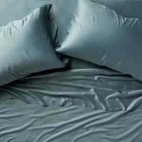 91900329 Casaluna King 400 Thread Count Rayon From Bamboo Sheet Set Light Teal Blue