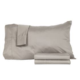Ch-t440k-sat-pl-gry-ct Castle Hill London 440 Thread Count Cotton Sateen 4 Pieces Sheet Set Grey