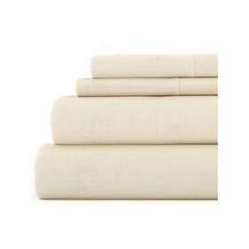 Casual Comfort 840033381352 Solid And Print Flannel Sheet Set - Ivory Casual Comfort 840033381352 Solid And Print Flannel Sheet Set - Ivory