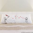 Catch Love Standard Pillowcase Pillow Cases White Red Hearts Wedding Anniversary Valentines Bedding 793573475626
