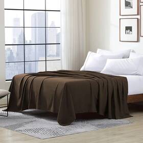 108072-fl-qch Cathay Home 108072-fl Flat Sheet Queen 1800 Thread Count Chocolate New