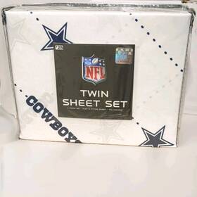 Cathay Home 196789001311 Nfl Dallas Cowboys Twin Sheet Set White/blue 1 Flat Fitted Pillow Case Cathay Home 196789001311 Nfl Dallas Cowboys Twin Sheet Set White/blue 1 Flat Fitted Pillow Case