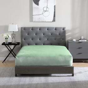 Cathay Home 196789032254 Queen Flannel-plush Fitted Sheet - Ultra Soft And Thick Plush No-pilling All