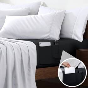 Cathay Home 840970190277 Full Double-sided Organizer Pocket Fitted Smart Sheet - Double Brushed Ultra