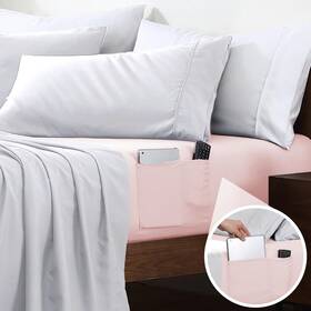 Cathay Home 840970190543 King Double-sided Organizer Pocket Fitted Smart Sheet - Double Brushed Ultra