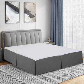 917615 Cathay Home Double Brushed Microfiber Pleated Easy Fit Bed Skirt Full Gray 917615 Cathay Home Double Brushed Microfiber Pleated Easy Fit Bed Skirt Full Gray