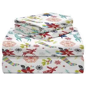 Celeste Home 641361511868 190 Gsm Twin Xl Holiday Joy Sheet Set Warm And Cozy - 100% Cotton Flannel Pre