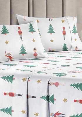 Cgk Linens 445044429494 4 Pc Queen Christmas Nutcracker Ballet Sheet Set - Holiday New Cgk Linens 445044429494 4 Pc Queen Christmas Nutcracker Ballet Sheet Set - Holiday New