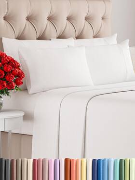 Cgk Unlimited 008678327856 6 Piece Sheet Set Hotel Luxury King Antique White