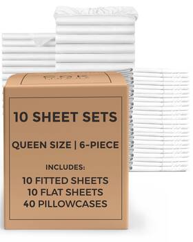 Cgk Unlimited 056794205348 Bulk Case Pack Of 10 Sheet Sets - Complete 6 Piece Queen Be Cgk Unlimited 056794205348 Bulk Case Pack Of 10 Sheet Sets - Complete 6 Piece Queen Be