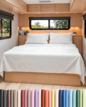 Cgk Unlimited 056794206116 Rv Short Queen Sheet Set 60 X 75 - 4 Piece Bed Sheets Ultra
