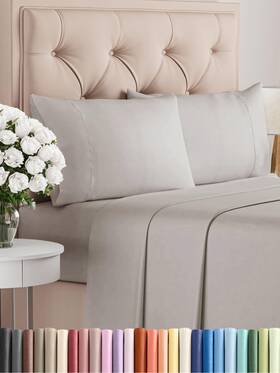 Cgk Unlimited 056794212407 4 Piece Bed Sheet Set King Size - Comfy Breathable And Cooling Ultra-soft