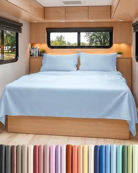Cgk Unlimited 056794242237 Short Queen Size 4 Piece Sheet Set - Rv Soft Breathable Cool Inch