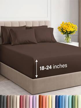 Cgk Unlimited 060623440015 Extra Deep King Sheet Set - 6 Piece Breathable And Cooling Sheets Hotel Luxur