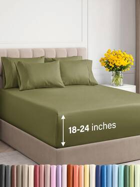 Cgk Unlimited 060623440367 Extra Deep Pocket Sheets - 6 Piece Sheet Set Queen Pocket- Extr