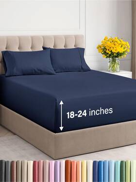 Cgk Unlimited 060623440510 Extra Deep Twin Xl Sheet Set - 4 Piece Breathable And Cooling Sheets Hotel
