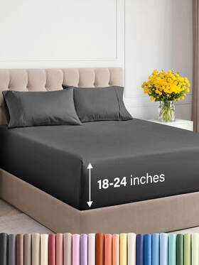 Cgk Unlimited 060623440633 Extra Deep Twin Xl Sheet Set - 4 Piece Breathable And Cooling Sheets Hotel Lu