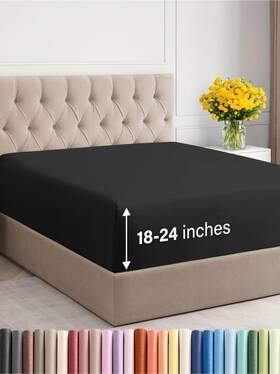 Cgk Unlimited 060623444815 Extra Deep King Fitted Sheet - Hotel Luxury Single Only S