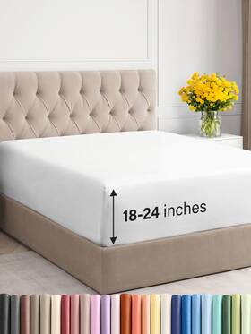 Cgk Unlimited 060623445843 Extra Deep Queen Fitted Sheet - Hotel Luxury Single Only Cgk Unlimited 060623445843 Extra Deep Queen Fitted Sheet - Hotel Luxury Single Only