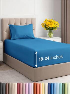Cgk Unlimited 060623446666 Extra Deep Pocket Twin Sheets - 3 Piece Breathable And Cooling Bed Hot
