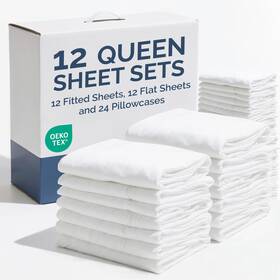 Cgk Unlimited 060623449896 Bulk Case Pack Of 12 Sheet Sets - Complete Queen Size With De