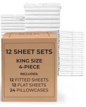 Cgk Unlimited 060623449902 Bulk Case Pack Of 12 Sheet Sets - Complete King Size With Deep