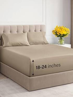 Cgk Unlimited 060765260700 Extra Deep Pocket Cal King Sheets - 4 Piece Breathable And Cooling Bed