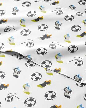 Cgk Unlimited 060765261332 Kids Full Size Soccer Bed Sheets - 4 Piece Microfiber Sheet Set Spor