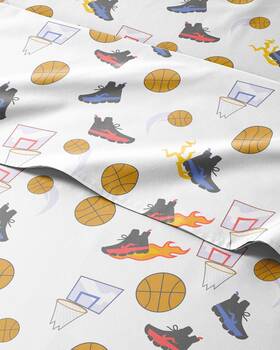 Cgk Unlimited 060765261547 Full Size Basketball Sheets For Kids - 4 Piece Bed Sheet Set Spo