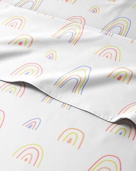 Cgk Unlimited 060765261905 Kids Full Size Rainbow Bed Sheets - 4 Piece Sheet Set Cartoon